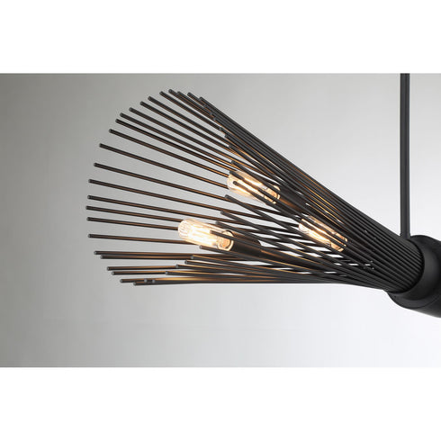 Longfellow 6-Light Linear Chandelier in Burnished Brass