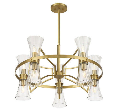 Bennington 10-Light Chandelier in Warm Brass