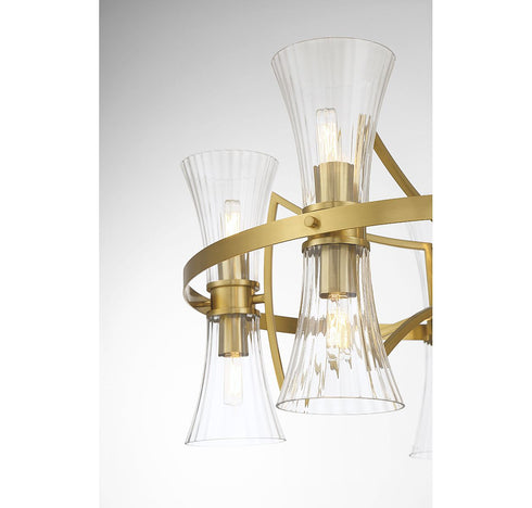 Bennington 10-Light Chandelier in Warm Brass