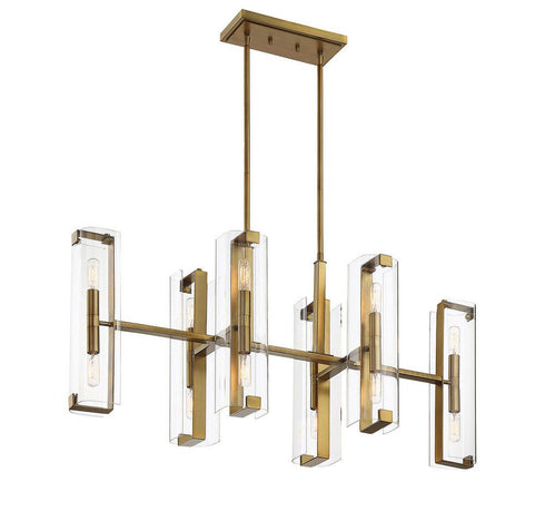Winfield 12-Light Linear Chandelier in Matte Black