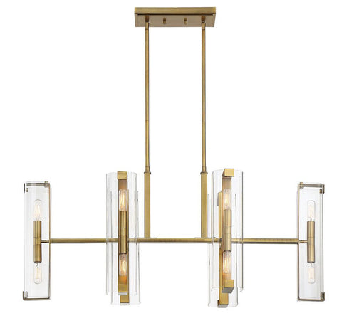 Winfield 12-Light Linear Chandelier in Matte Black