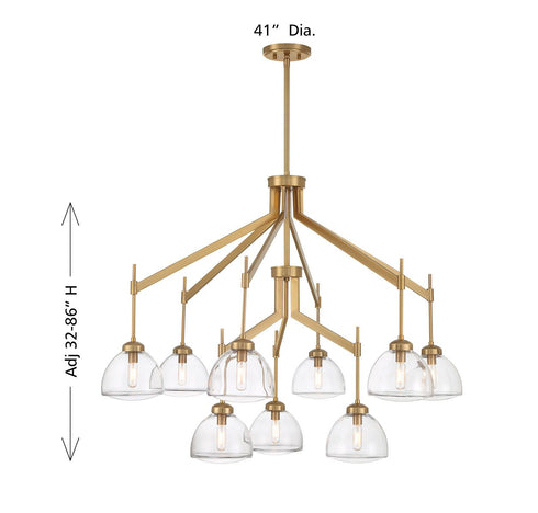 Corbin 9-Light Chandelier in Warm Brass