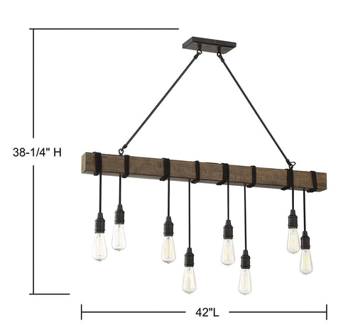 Burgess 8-Light Linear Chandelier in Durango