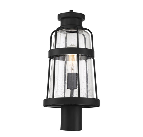 Quinton 1-Light Outdoor Post Lantern in Matte Black