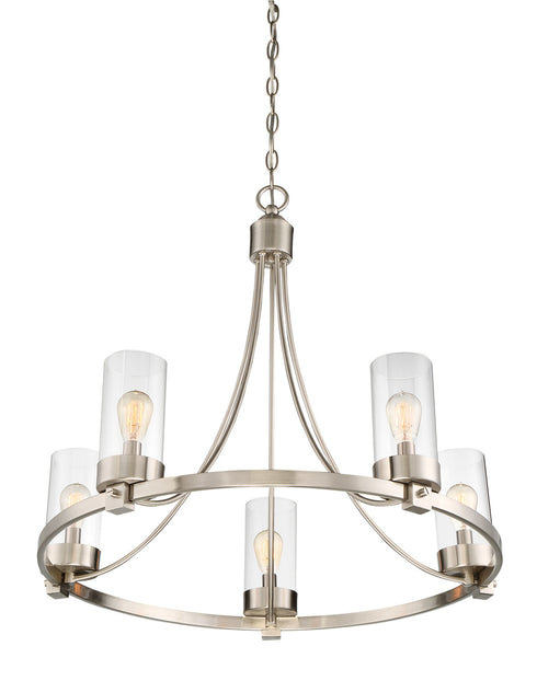 5-Light Chandelier in Matte Black