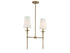 Trundle 2-Light Linear Chandelier in Warm Brass