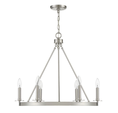 6-Light Chandelier in Matte Black