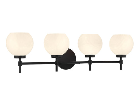 Hannah 4-Light Bathroom Vanity Light in Matte Black