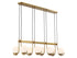 Abella 8-Light Linear Chandelier in Warm Brass