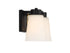 Russo 2-Light Bathroom Vanity Light in Matte Black with Warm Brass Accents