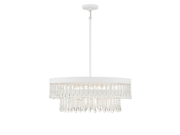 6-Light Pendant in Bisque White