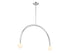 2-Light Chandelier in Natural Brass