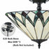 Monopoli 3-Light Tiffany Glass Semi-Flush Mount Ceiling Light