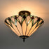 Monopoli 3-Light Tiffany Glass Semi-Flush Mount Ceiling Light