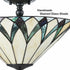 Monopoli 3-Light Tiffany Glass Semi-Flush Mount Ceiling Light
