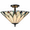 Monopoli 3-light Tiffany glass semi-flush mount ceiling light