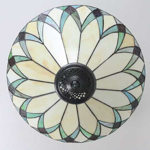 Monopoli 3-Light Tiffany Glass Semi-Flush Mount Ceiling Light