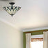 Monopoli 3-Light Tiffany Glass Semi-Flush Mount Ceiling Light