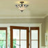 Monopoli 3-Light Tiffany Glass Semi-Flush Mount Ceiling Light