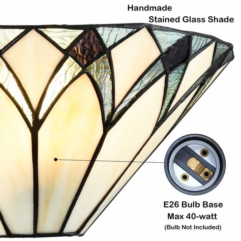 Bevagna Tiffany Style Stained Glass Wall Sconce, 1-Light