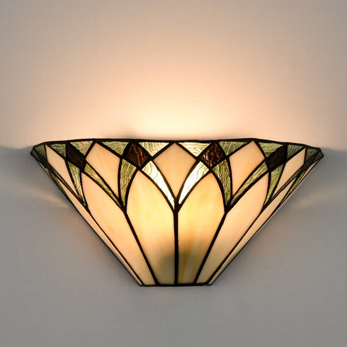 Bevagna Tiffany Style Stained Glass Wall Sconce, 1-Light