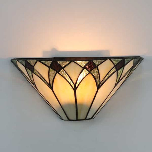 Bevagna Tiffany Style Stained Glass Wall Sconce, 1-Light