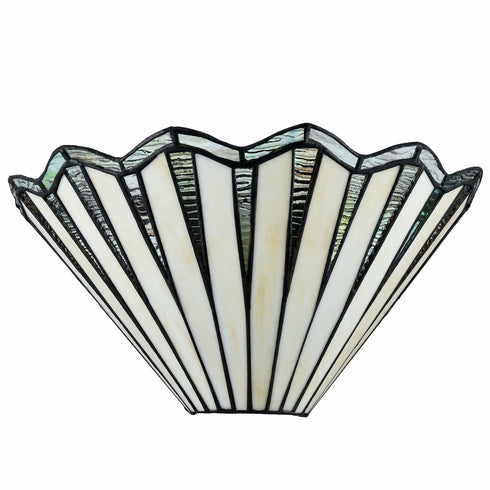 Montefalco Tiffany Stained Glass Wall Sconce, 1-Light Black Wall Mount Lamp