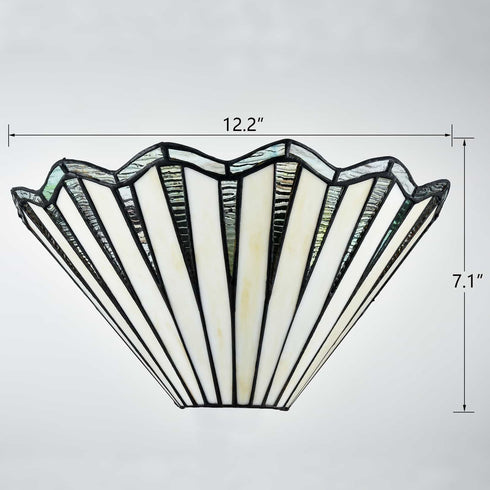 Montefalco Tiffany Stained Glass Wall Sconce, 1-Light Black Wall Mount Lamp