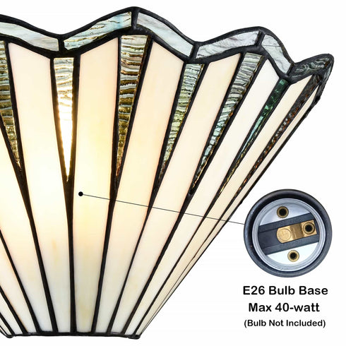 Montefalco Tiffany Stained Glass Wall Sconce, 1-Light Black Wall Mount Lamp