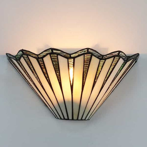 Montefalco Tiffany Stained Glass Wall Sconce, 1-Light Black Wall Mount Lamp