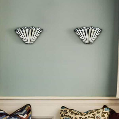 Montefalco Tiffany Stained Glass Wall Sconce, 1-Light Black Wall Mount Lamp