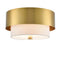 Modern Gold Ceiling Light Flush Mount with White Linen Shade