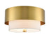 Modern Gold Ceiling Light Flush Mount with White Linen Shade