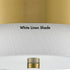 Modern Gold Ceiling Light Flush Mount with White Linen Shade