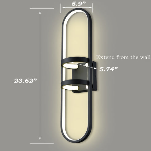 Dolomite Black LED Wall Sconce Modern Wall Light Indoor