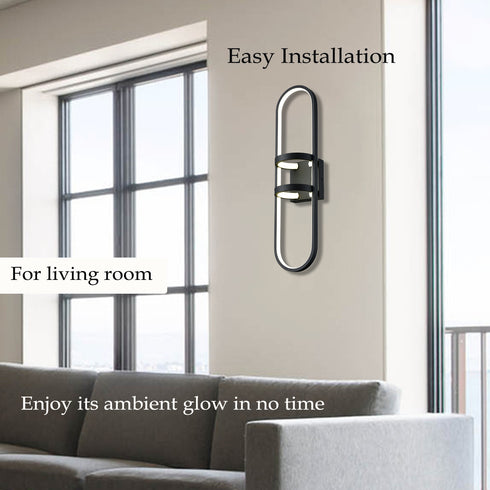 Dolomite Black LED Wall Sconce Modern Wall Light Indoor