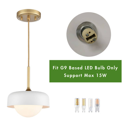 Industrial Modern Kitchen Pendant Light White Barn and Glass Shade