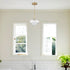 Industrial Modern Kitchen Pendant Light White Barn and Glass Shade