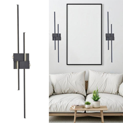 Modern Black Creative Wave Strip Led Wall Light Fixture