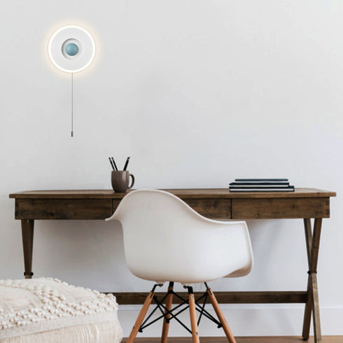 Modern Round Acrylic LED Wall Sconce 18W-4000K with Pull Chain Switch