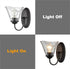 Rustic Finish Wall Sconce Vintage Vanity Light with Clear Glass Shade Set of 2