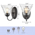Rustic Finish Wall Sconce Vintage Vanity Light with Clear Glass Shade Set of 2