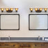 Vintage Style Wall Lamp 4 Light Bathroom Vanity Light with Amber Glow Glass Shade