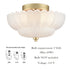 3-light Modern Gold Metal with Scalloped Milk Glass Semi Flush Mount Ceiling Light for Living Room