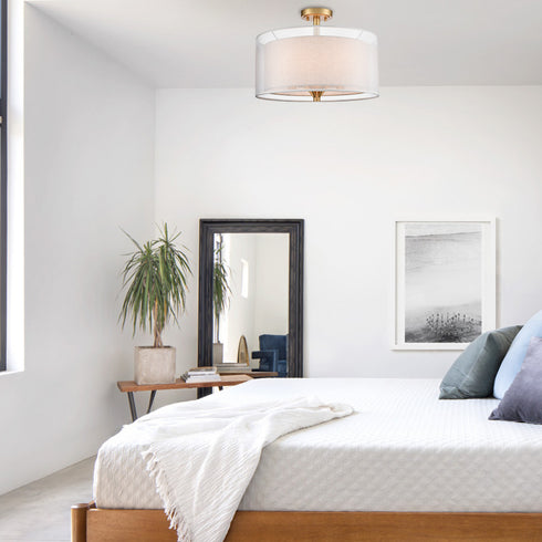 Modern Gold Drum Ceiling Light 5-Light