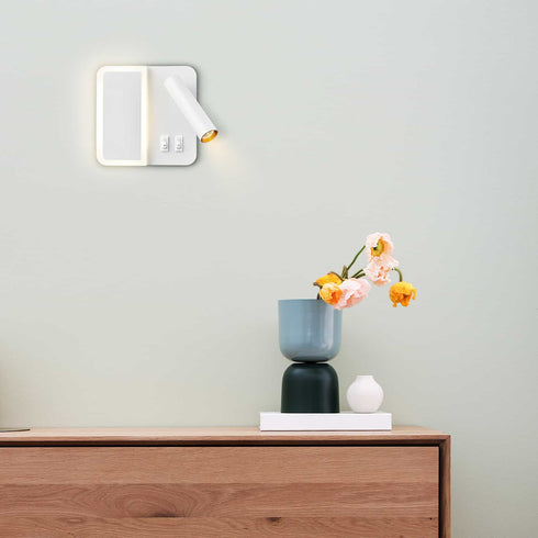 Modern LED Wall Sconce Indoor White Wall Light with Switch