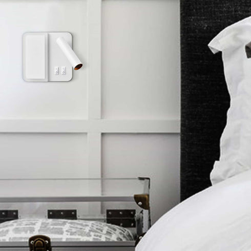 Modern LED Wall Sconce Indoor White Wall Light with Switch