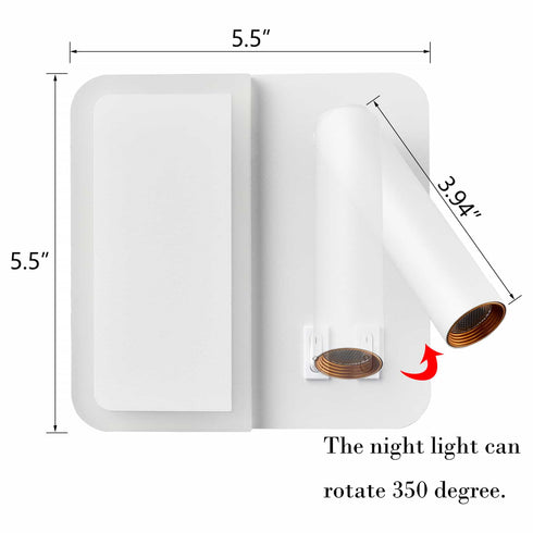 Modern LED Wall Sconce Indoor White Wall Light with Switch