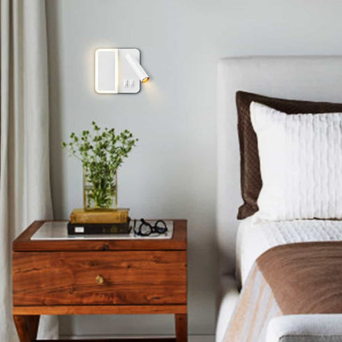 Modern LED Wall Sconce Indoor White Wall Light with Switch