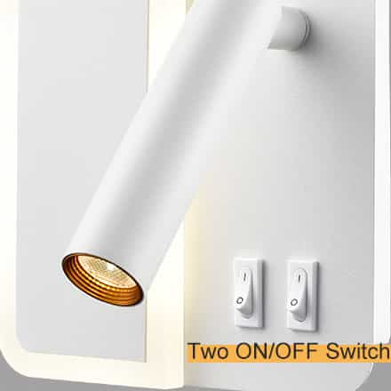 Modern LED Wall Sconce Indoor White Wall Light with Switch